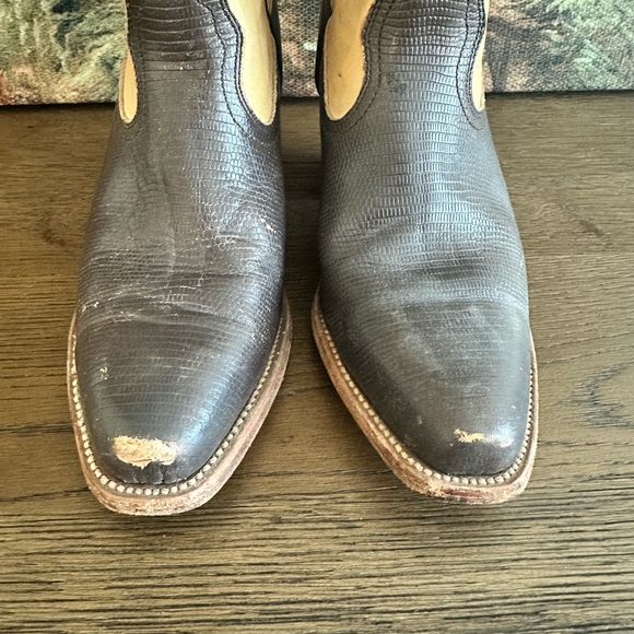 Frye Tan and Black Cowboy Boots - Picture 3 of 6